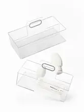 透明プラスチック製 浴室用収納バスケット【水切り機能付き・化粧品・薬・おやつ・おもちゃ整理用】