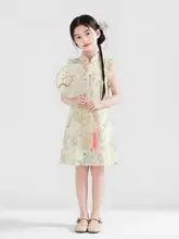 夏用花柄子供用ワンピース【中華風・ドレススタイル】（セットアップ対応）