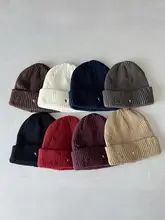 R字母デザインニット帽【男女兼用・秋冬用・穴あけ不要】