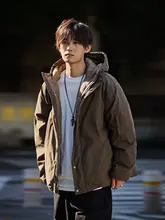 南鶴 フード付き ダウンジャケット【90%ダウン・厚手・防風・シンプルデザイン・冬用】