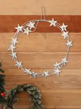 クリスマス壁飾り 星形リース【ビンテージスタイル・インテリア用】