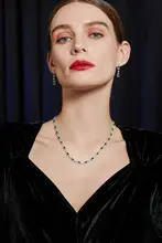 ヴィンテージ風グリーンネックレス【軽奢・ロックカラー・ペンダントアクセサリー】