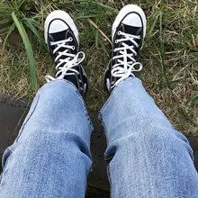 快適な履き心地！大きいサイズのデニムパンツ【広めのヒップ・太もも用・フレアデザイン・九分丈】