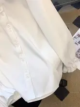 秋春用 フリル付き フォーマルシャツ【白・ダッペルカラー・長袖・カジュアル】