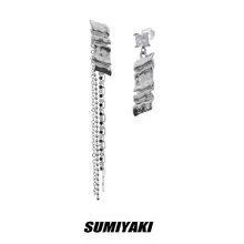 SUMIYAKI オリジナルプレートデザインピアス【不規則な皺加工・メタリック・ユニセックス】