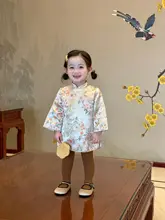 春季新作 女の子用中華風ワンピース【旗袍風・華やかなデザイン・漢服スタイル】