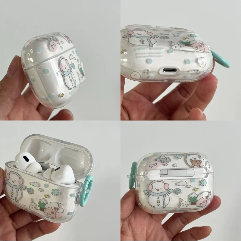airpods 砂嵐 用ケース：雪だるまデザインのソフトタイプケースの実用性と使い勝手