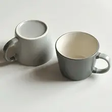 北欧風シンプルデザインの陶器マグカップ【カフェスタイル・カップル用・朝食・ミルク対応】