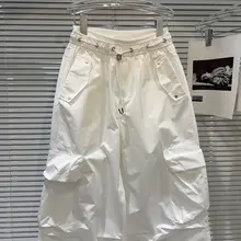 カーゴパンツ パラシューターパンツ レディース ドローコード ポケット付き ワイド ルーズ アメカジ 秋物