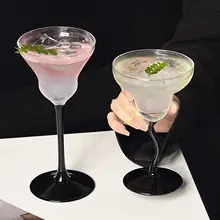 カクテルグラス マルガリータグラス シャンパングラス スパークリングワイングラス ステムグラス ブラックステム カーブステム ユニークデザイン おしゃれ