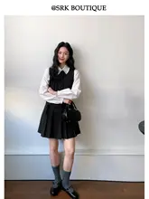 プリーツデザインのフレンチスタイルワンピース【背面が開いたデザイン・ノースリーブ・小柄向け】