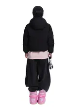 黒いリボン付きウサギダウンジャケット