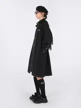 嬉游记 オリジナル 春秋用 クラシックシルエット 中長丈トレンチコート【H型デザイン・スタイリッシュ・通勤用】