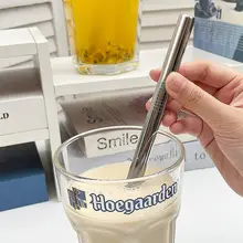 304ステンレス製 タピオカミルクティー用太ストロー【再利用可能・環境に優しい・携帯便利】