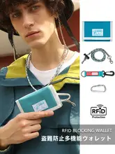 防盗機能付きキャンバス折りたたみ財布【カード収納・男士用・アウトドア対応】