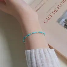 ターコイズとシルバーのブレスレット【シンプルデザイン・女性向け・おしゃれ】