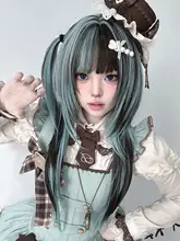 ロングウィッグ【アジア風・ストレート・挑染・Lolitaスタイル】