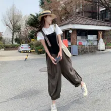 夏用 カラーブロックデザインのサロペット【女性用・高級感あるスタイル】（セットアップ対応）