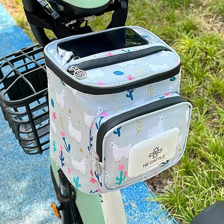 ユニバーサル電動自転車用フロントバッグ【防水・携帯電話収納可・電動バイク用】