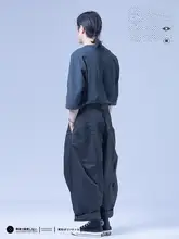 春秋用カジュアルワイドパンツ【フィット・無地】（セットアップ対応）