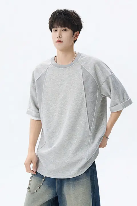 半袖Tシャツ メンズ アメリカン風 ディコンストラクション オーバーサイズ カジュアル ストリート 夏