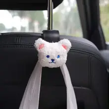 可愛いクマ型車用フック【ふわふわ素材・車内収納用・椅子背面用】