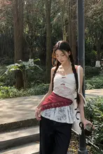レースデザインの女性用キャミソール【夏用・フレンチスタイル・ノースリーブ・セクシー】