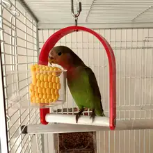 インコ用秋千と爪削りスタンドポール【グラデーションデザイン・おもちゃ・登り棒・吊り環】