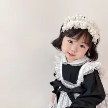 レトロプリンセス風 子供用リボンヘアアクセサリー【レース・パール・スパンコール飾り】