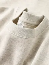 重厚感のあるコットンパイル素材のクルーネックスウェットシャツ【秋冬用・快適な着心地・グレー】