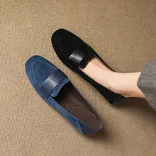 本革製 ラウンドトゥ ローヒール ローファーシューズ【快適ソフトソール・カジュアルデザイン】（セットアップ対応）