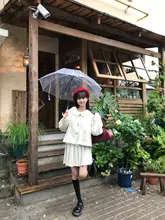 可愛らしいデザインの麻素材のショートセットアップ【重ね着対応・カラーボタン付き】（セットアップ対応）