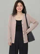 夏用 薄手長袖ニットカーディガン【極上の柔らかさ・ゆったりシルエット・上品デザイン】