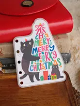 クリスマス用サンタクロースとクリスマスツリーの手作りプラスチック封入仕切りページインデックス