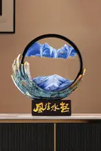 中式風の流砂絵飾り【テレビキャビネット・酒棚用装飾品】