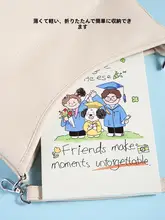 MINISO 漫画風デザインの軽  量折りたたみペーパー鏡【可愛い・学生用・寮向け】