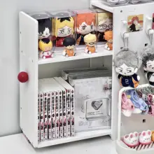 デスク用コーナー収納ラック【引き出し式・デスク上の物展示用】