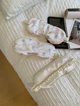 可愛いクマ柄のお昼寝アイマスク【女性用・アイスシルク・快適睡眠】