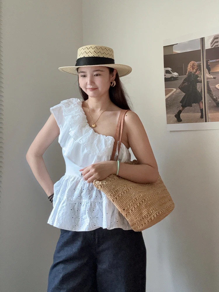 かぎ針編み バッグ 夏にぴったりのラフィア草ショルダーバッグ【南仏風・ビーチ用】
