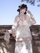 復原感の大袖ブラウスとマ面スカート【国風華服・一体型】（セットアップ対応）