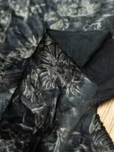 浮彫り花模様・デザイナー生地使用の旗袍風コートドレス【立体的なトリムデザイン】