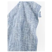 青いウォッシュドデニム生地【厚手・手作り衣服デザイン用】