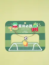 デザイン金属製スライド式冷蔵庫マグネット【恐竜とサッカー手描きイラスト・旅行記念品】