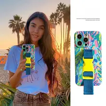 抽象油彩風デザインのiPhone用携帯ケース【耐衝撃・ストラップ付き・多機能対応】