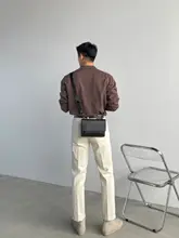 白色 細身ストレートデニムパンツ【メンズ・高品質・シンプルデザイン】