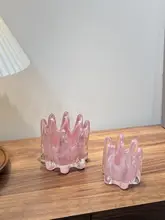 超現実主義の王冠型ガラスキャンドルホルダー【アートホームデコレーション】