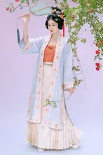 春夏用軽やかで柔らかいローファイン漢服【復刻宋制・対襟シャツ・百迭スカート】（セットアップ対応）