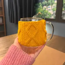 温度を保つ！毛糸製カップカバー【コーヒー・マグ・ティーカップ用・耳付きデザイン】