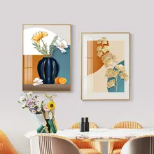 モダンデザインの静物花卉壁画【高級感あるリビング・ダイニングルーム用】