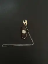 ブラウン手作り革製キーリング【ミニライターケース・真鍮金具・持ち運び便利】